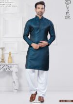 Readymade Jacquard Silk Men's Wedding Kurta And Pathani Pajama Collection