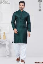 Readymade Jacquard Silk Men's Wedding Kurta And Pathani Pajama Collection