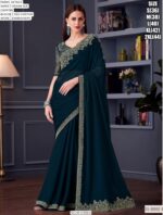 Opium Silk Chiffon Saree With Heavy Embroidered Blouse For Elegant Parties