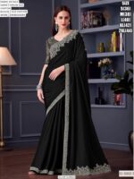 Opium Silk Chiffon Saree With Heavy Embroidered Blouse For Elegant Parties