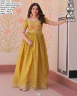 Grace Your Festive Moments With This Beautiful Designer Gold Crush Readymade Gown