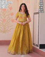 Grace Your Festive Moments With This Beautiful Designer Gold Crush Readymade Gown