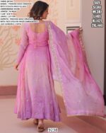 Pink And Sky Pedding Gold Organza Sequins-Multi And Zari Embroidered Party Wear Gown