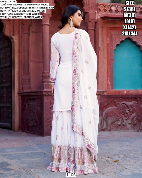 Beautiful Designer Salwar Suits Of Faux Georgette Fabric With Fancy Lace And Dupatta