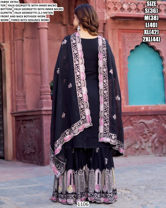 Beautiful Designer Salwar Suits Of Faux Georgette Fabric With Fancy Lace And Dupatta