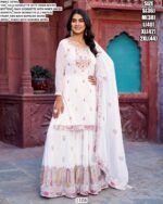 Beautiful Designer Salwar Suits Of Faux Georgette Fabric With Fancy Lace And Dupatta