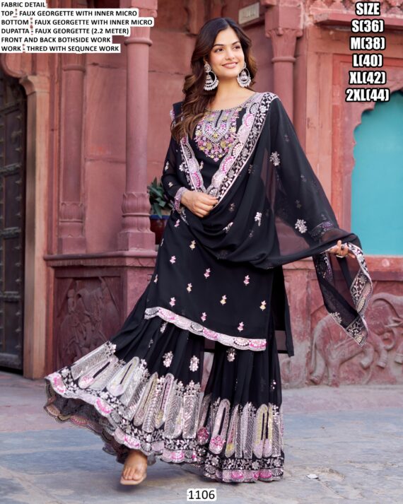 Beautiful Designer Salwar Suits Of Faux Georgette Fabric With Fancy Lace And Dupatta
