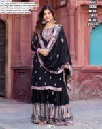 Beautiful Designer Salwar Suits Of Faux Georgette Fabric With Fancy Lace And Dupatta