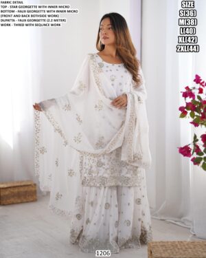 Festive Glamour! Star Georgette Heavy Embroidered Readymade Salwar Suits