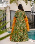 Our Multi Colour Silk Digital Print Work Gown Sets Wearing In Any Ceremonial