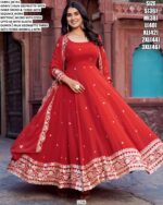 Faux Georgette Gown Dresses In Two Colours With Thread And Sequins Work