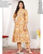 Women's Premium Rayon And Chanderi Fabric Straight Solid Kurti Pant Sets