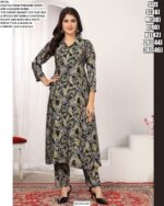 Women's Premium Rayon And Chanderi Fabric Straight Solid Kurti Pant Sets