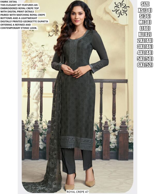Royal Crepe 47 Series Indian Designer Festive Style Salwar Kameez Online For Women