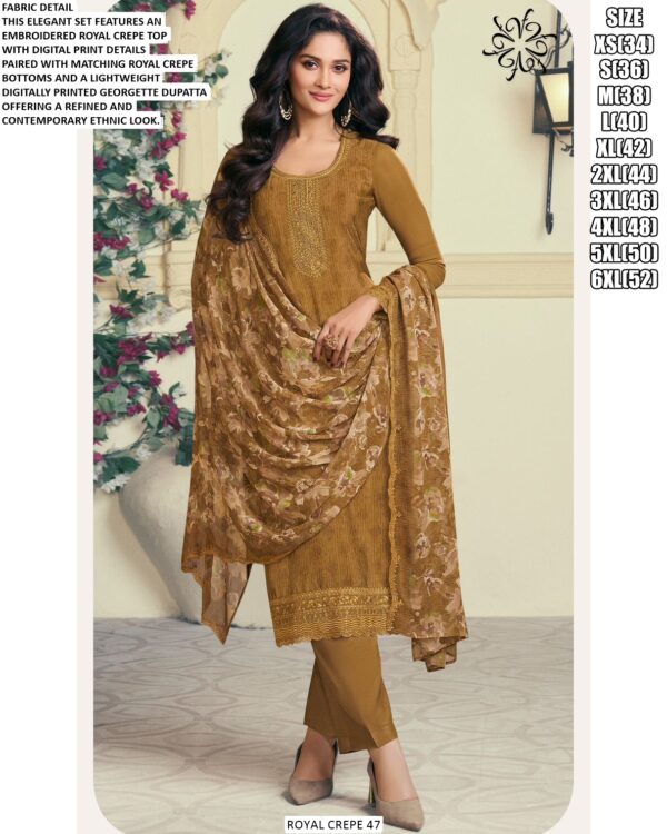 Royal Crepe 47 Series Indian Designer Festive Style Salwar Kameez Online For Women