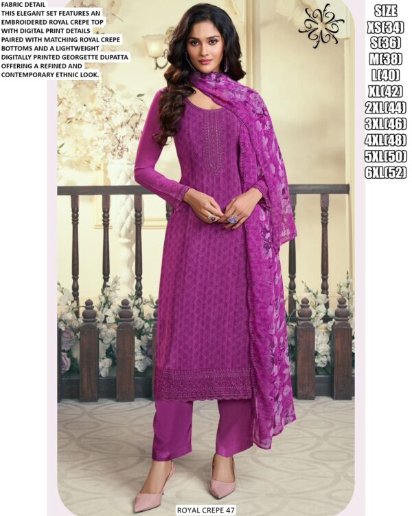 Royal Crepe 47 Series Indian Designer Festive Style Salwar Kameez Online For Women