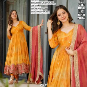 Presenting Traditional Style Chinon Silk Salwar Suits With Dupatta For Women And Girls