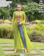 Navratri Special Georgette Leheriya Print Work With Kutchi Patch Work Kurtis