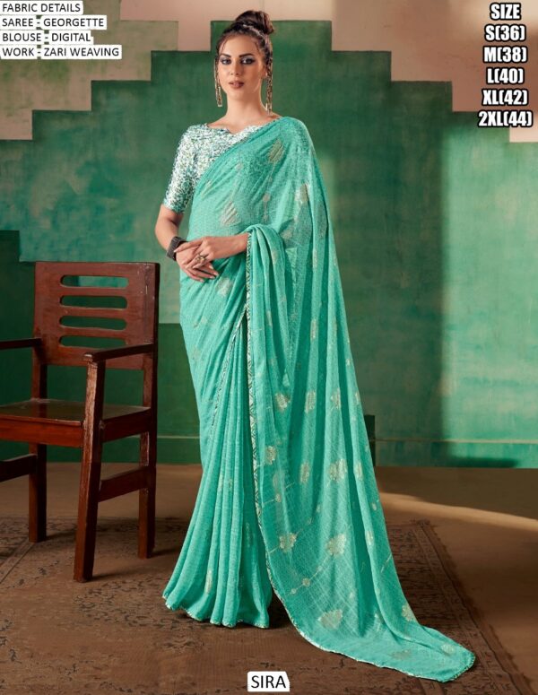 Women's Weaving Pure Georgette Saree With Un-Stitched Blouse Piece