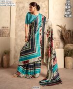 Party Wear Silk Satin Crape Sarees With Beautiful Print In Multi-Colours