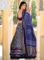 Incredible Ikkat Patola Printed Tussar Silk Semi-Stitched Chaniya Choli
