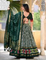 Incredible Ikkat Patola Printed Tussar Silk Semi-Stitched Chaniya Choli