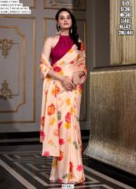 Cocktail Party Wear Satin Silk Hotfix Work Bollywood Style Saree With Blouse