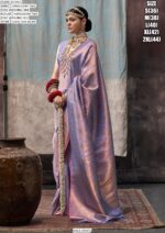 Handloom Two Tone Weaving Silk Wedding Wear Sarees, Embellished With A Gold Zari Work