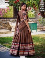Graceful Elegance: Pure Chanderi South Indian Lehenga Choli Adorned With Zari Weaving Work