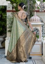 Classic Style Kanjivaram Silk Meenakari Worked Festive Wear Un-Stitched Sarees
