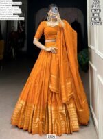 Exquisite Chanderi Lehenga Choli With Zari Weaving, A Sequins Embroidered Dupatta