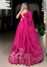 Exquisite Chanderi Lehenga Choli With Zari Weaving, A Sequins Embroidered Dupatta