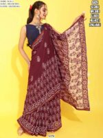 Buy Viscose Mul Daily Wear Digital Printed Un-Stitched Saree With Blouse