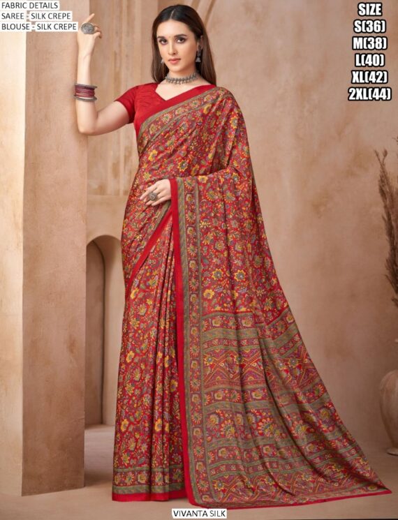 The Latest Collection Of Regular Wear Crape Silk Sarees In Various Prints