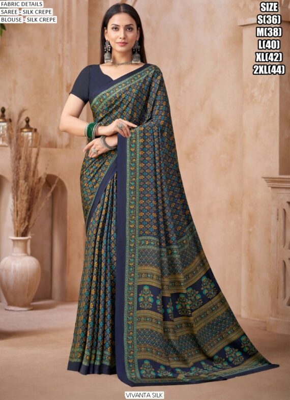 The Latest Collection Of Regular Wear Crape Silk Sarees In Various Prints