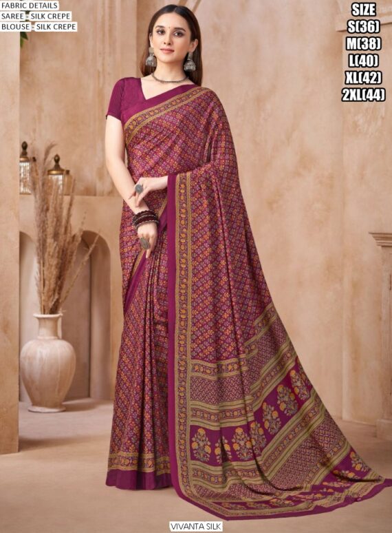 The Latest Collection Of Regular Wear Crape Silk Sarees In Various Prints