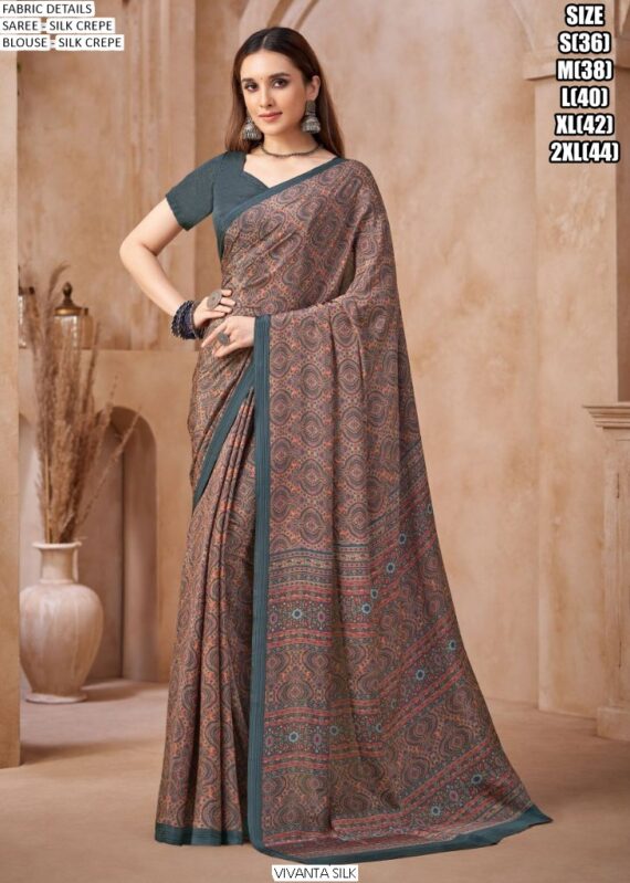 The Latest Collection Of Regular Wear Crape Silk Sarees In Various Prints