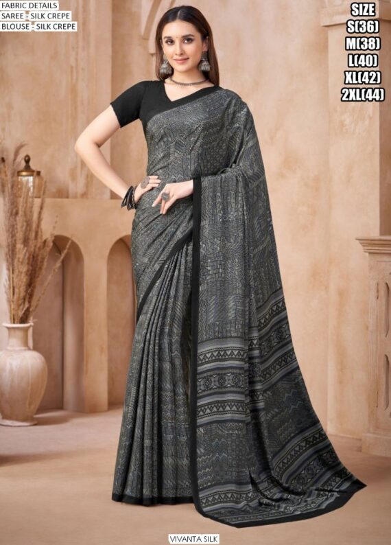 The Latest Collection Of Regular Wear Crape Silk Sarees In Various Prints