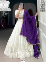 Wonderful White Georgette Designer Lehenga Choli For Festive Function