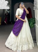 Wonderful White Georgette Designer Lehenga Choli For Festive Function