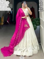 Wonderful White Georgette Designer Lehenga Choli For Festive Function
