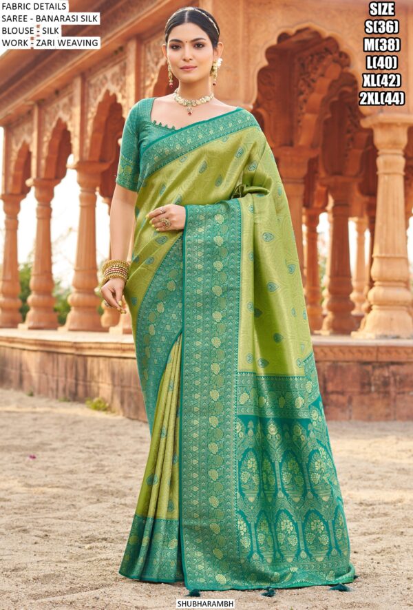 Gratifying Designer Soft Banarasi Silk Weaving Saree With Alluring Blouse Piece