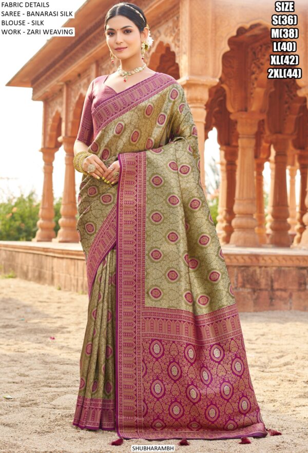 Gratifying Designer Soft Banarasi Silk Weaving Saree With Alluring Blouse Piece