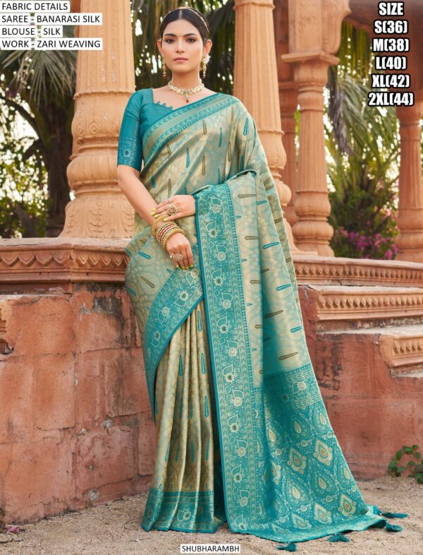 Gratifying Designer Soft Banarasi Silk Weaving Saree With Alluring Blouse Piece