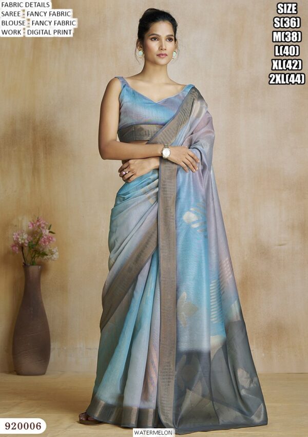 Glorious Digital Printed Fancy Fabric Contemporary Party Wear Sarees