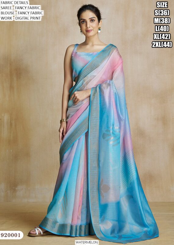 Glorious Digital Printed Fancy Fabric Contemporary Party Wear Sarees