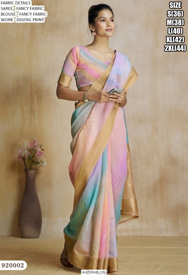 Glorious Digital Printed Fancy Fabric Contemporary Party Wear Sarees