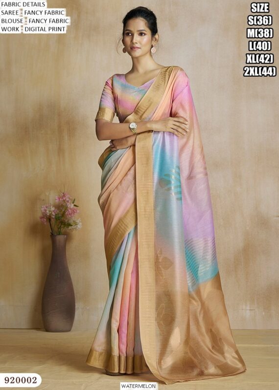 Glorious Digital Printed Fancy Fabric Contemporary Party Wear Sarees