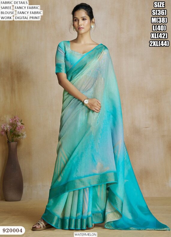 Glorious Digital Printed Fancy Fabric Contemporary Party Wear Sarees