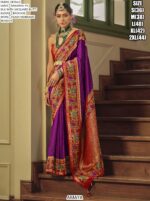 Heavy Meenakari Worked Banarasi P.V Silk Sarees – Perfect For Weddings And Grand Celebrations